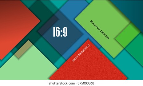Vector background modern material design. Format 16:9.
