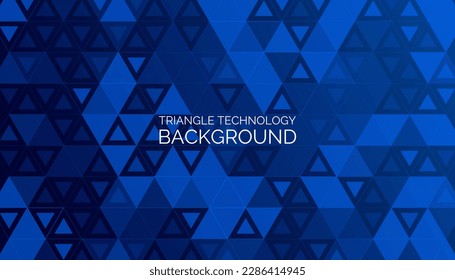 Vector background with a modern triangular mosaic pattern in shades of blue. The geometric triangle shapes. Image can be used for presentations, cards, and banners.