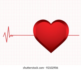 vector background with a monitor heartbeat