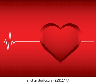 vector background with a monitor heartbeat