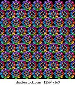 Vector Background. Mosaic of colorful flowers