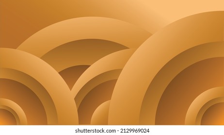 Fondo vectorial con un motivo de círculos de barrio sombreados. Color amarillo-naranja a sutiles tonos verdes. Efecto 3D de proyectar objetos desde un fondo naranja degradado