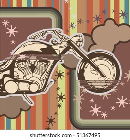 Fondo vectorial con motocicleta.