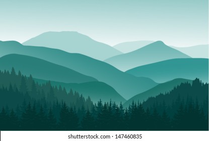 Vector Background With Mountains 