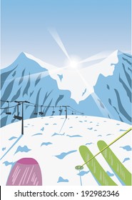 vector background of mountains