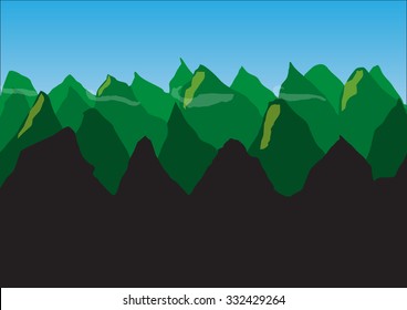 Vector Background with Mountains