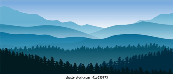 Vector Background with Mountains