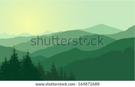 Vector Background Mountains Stock Vector (Royalty Free) 164872688