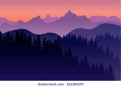 Vector Background mountains landscape