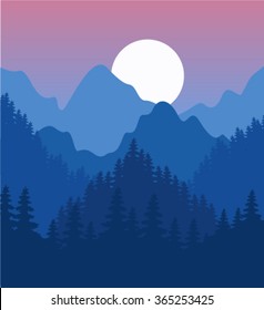 Vector Background mountains landscape