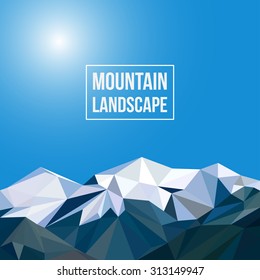 Vector background with mountains in polygonal style