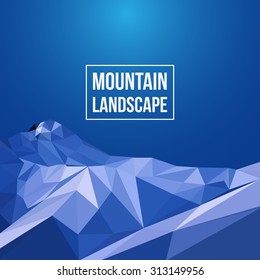 Vector background with mountains in polygonal style