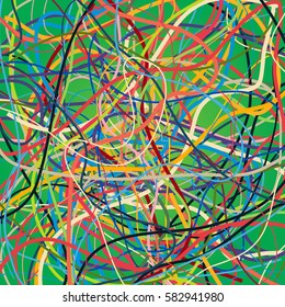 Vector background with moving colorful lines. Bright background of curves lines with a lot of colors. 