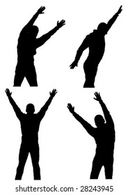 vector background with moving men