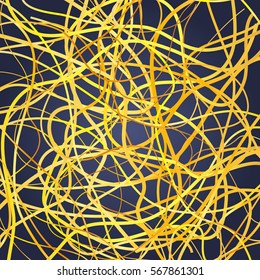 Vector background with moving yellow lines. Bright background of curves lines. 
