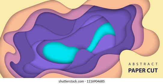 Vector background with multicolor paper cut shapes. 3D abstract paper art style, design layout for business presentations, flyers, posters, prints, decoration, cards, brochure cover.