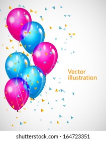 Vector background with multicolored balloons