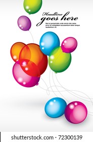 vector of background with multicolored balloons