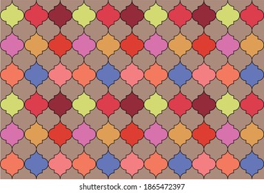 Vector background - multicolored pattern in Moroccan style