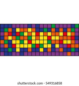Vector background. Multicolored pixel banner.