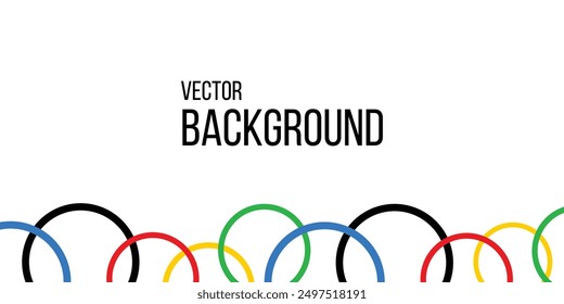 Vector background with multi-colored rings. Colorful circle. Place for text. Vector illustration with white isolated background. 