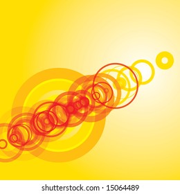 Vector background from multi-coloured strips and circles