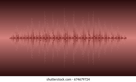 Vector background music wave balance chart circles burgundy color