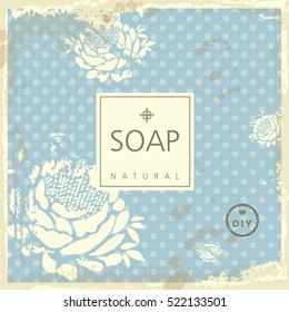Vector background for natural handmade soap, decorative paper