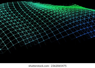 Vector background of net cells. Fish football sport syrface. Fluid flow on wind. Flag fabric data processing. Science flag.