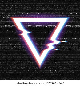 Vector background of new technology. Glitch effect, computer error, system crash. Black and white texture, a symbol of technology. Abstract pixel background. Television signal fail. Data decay.