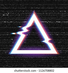 Vector background of new technology. Glitch effect, computer error, system crash. Black and white texture, a symbol of technology. Abstract pixel background. Television signal fail. Data decay.