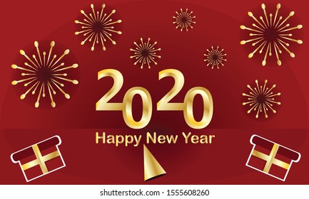 vector background of the new year 2020, with a blend of luxurious colors