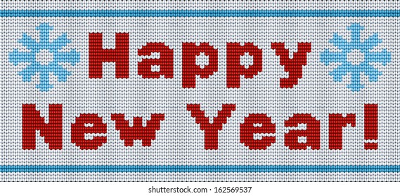 Vector background. New Year's ornament for knitting 