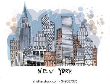 Vector background of New York. Landmark