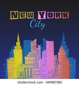 Vector background of New York. Landmark