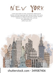 Vector background of New York. Landmark