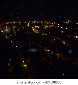 Vector background of the night city with blur and mesh