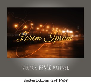 Vector background of the night city with blurred lights.Vector illustration eps 10.