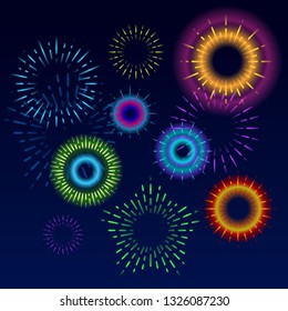 vector background night sky with salute
