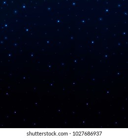 Vector background night sky with stars. Blue stars background. Universe template.