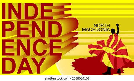 vector background for north macedonia independece day with yellow colour anda flag icon that can use for celebration poster or invitation party