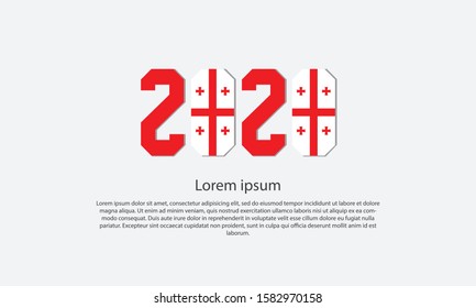 Vector background with a number design in 2020 and combined with the colors and shapes of the georgia country flags, happy new year 2020 german country.