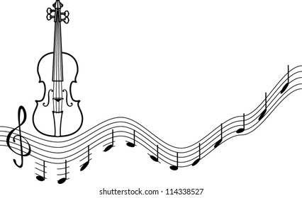 Vector background with a number of musical treble clef isolated on white