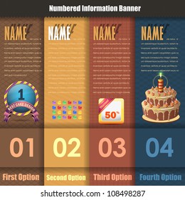 Vector Background Number Options Banner & Card