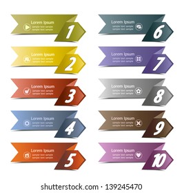 vector background  number options banner