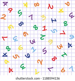 Vector background from numbers. Back to school. Seamless pattern. Vector illustration.