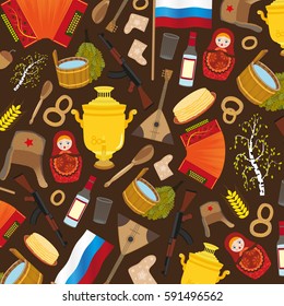 vector background of the objects associated with Russia