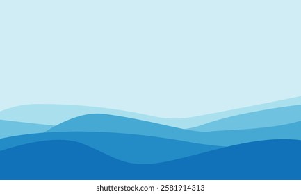 A vector background with ocean waves in blue gradients offers a dynamic yet soothing visual, perfect for designs inspired by nature’s beauty.



