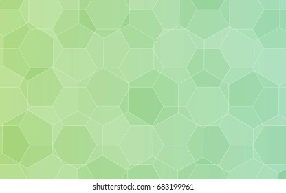Vector background with octagons in green hue with nature and environmental look