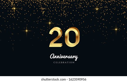 Vector background on a 20-year celebration by using two colors in the design between gold and red, Golden number 20 with Realistic 3d sign. for Birthday or wedding party - Shutterstock ID 1623590956